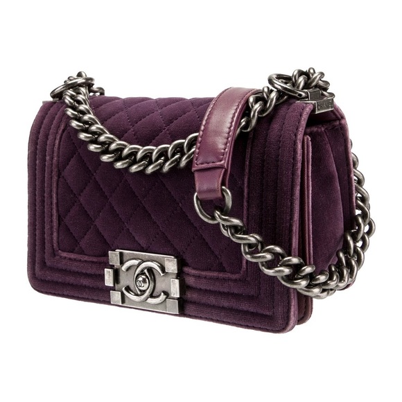 CHANEL Velvet Quilted Small Boy Flap Purple - Picture 6 of 15